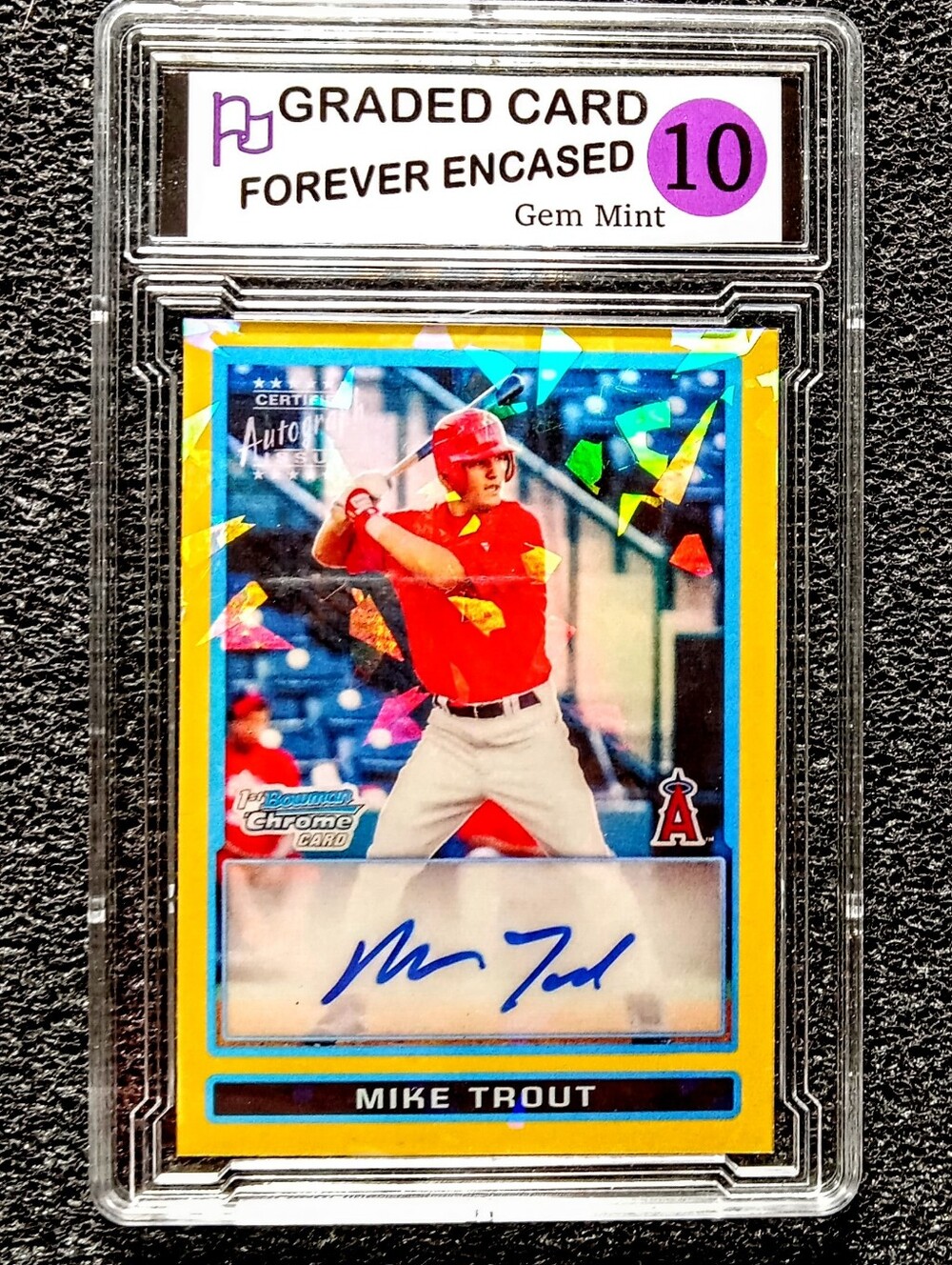 Mike Trout Los Angeles Angels MVP Cracked Ice Autograph Baseball Rookie